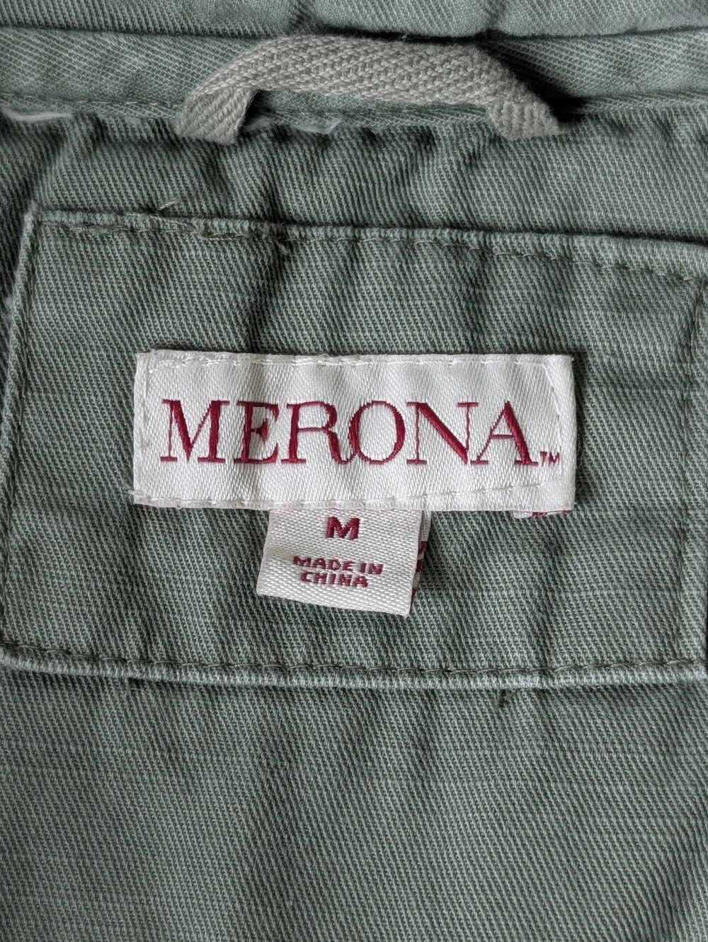 Merona Olive Green Sleeveless Utility Vest Cotton Size M Front Pockets Target - Picture 6 of 13